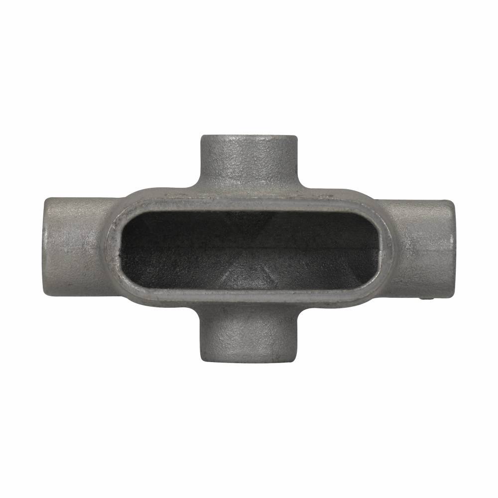 Crouse-Hinds Condulet® X37 Type X Conduit Outlet Body, 1 in Hub, 7 Form, Feraloy Iron Alloy, Electro-Galvanized/Aluminum Acrylic Painted