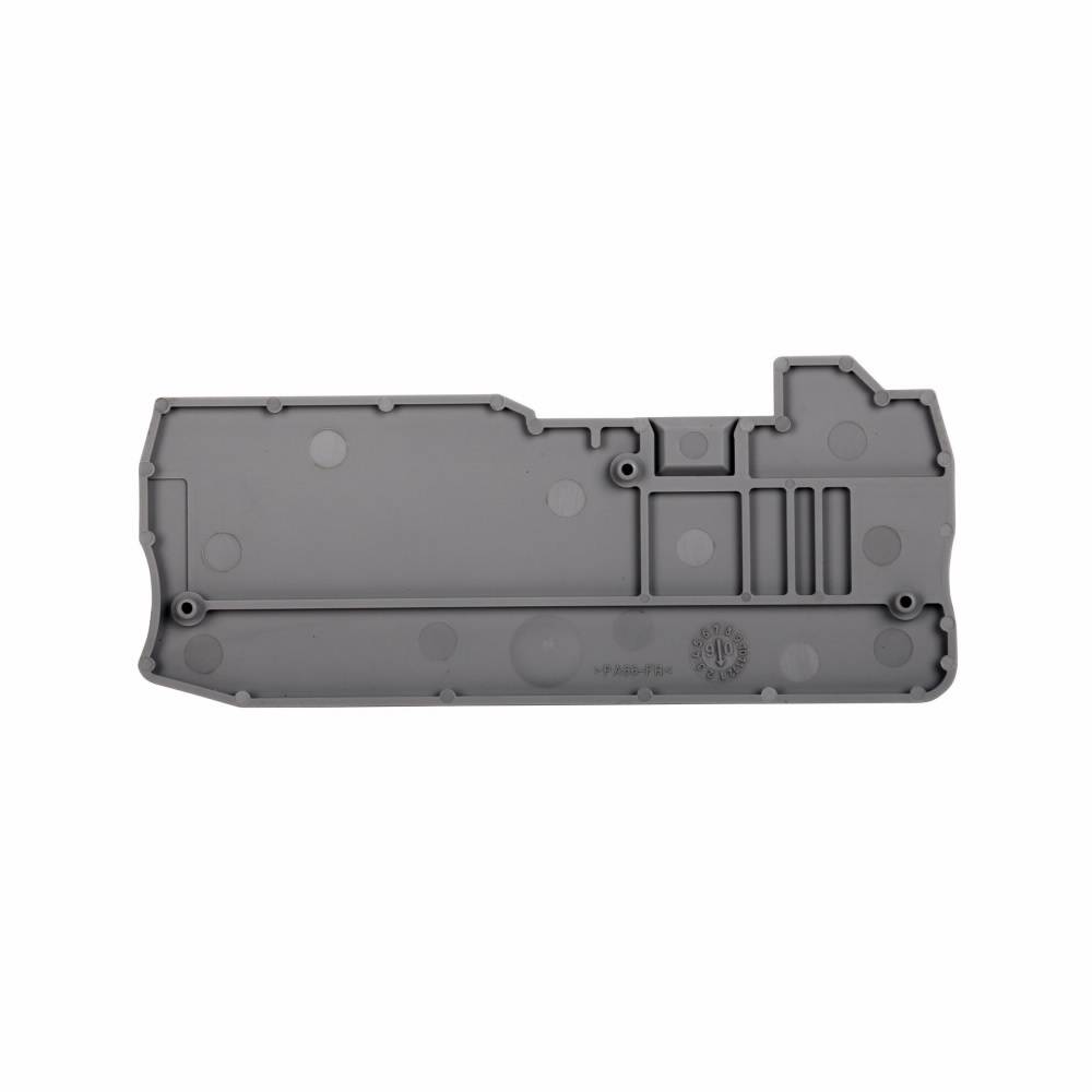 EATON XBACQU25D12 End Cover, For Use With XB Series XBQU25D12 IDC Hybrid Terminal Block, Gray