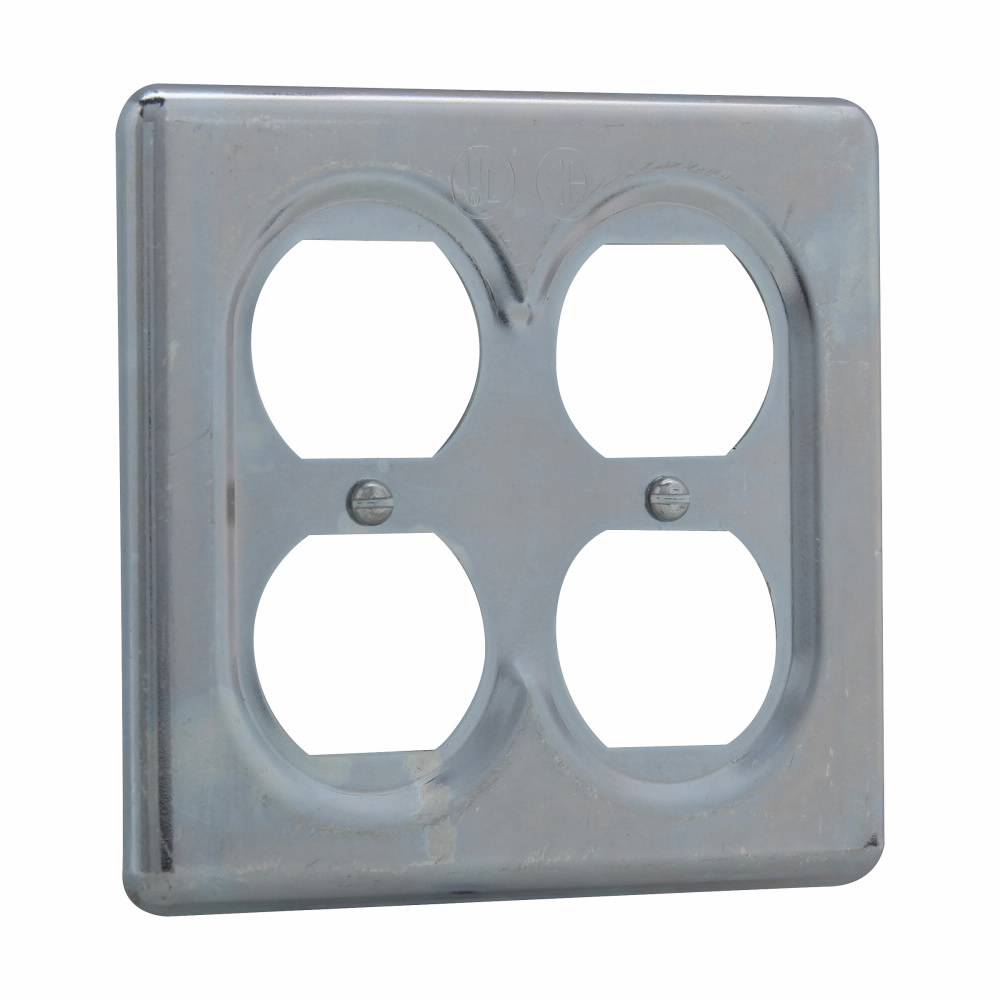 Crouse-Hinds S232 Flat Duplex Receptacle Cover, Sheet Steel