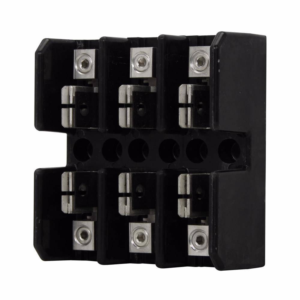 Edison T30100-3CR Open Power Fuse Block With Reinforced Spring, 300 VAC/VDC, 61 to 100 A, Class: T, 1/0 AWG Aluminum/Copper Wire, 3 Poles