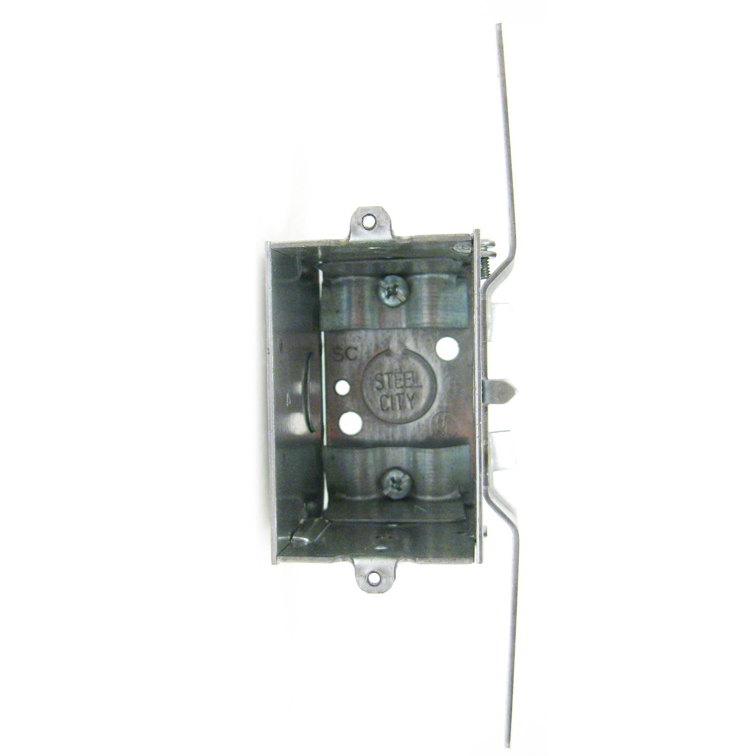 Steel City® CWNV-25 Gangable Switch Box, Steel, 14 cu-in Capacity, 1 Gangs, 1 Outlets, 4 Knockouts, 2 in W x 2-3/4 in D x 3 in H