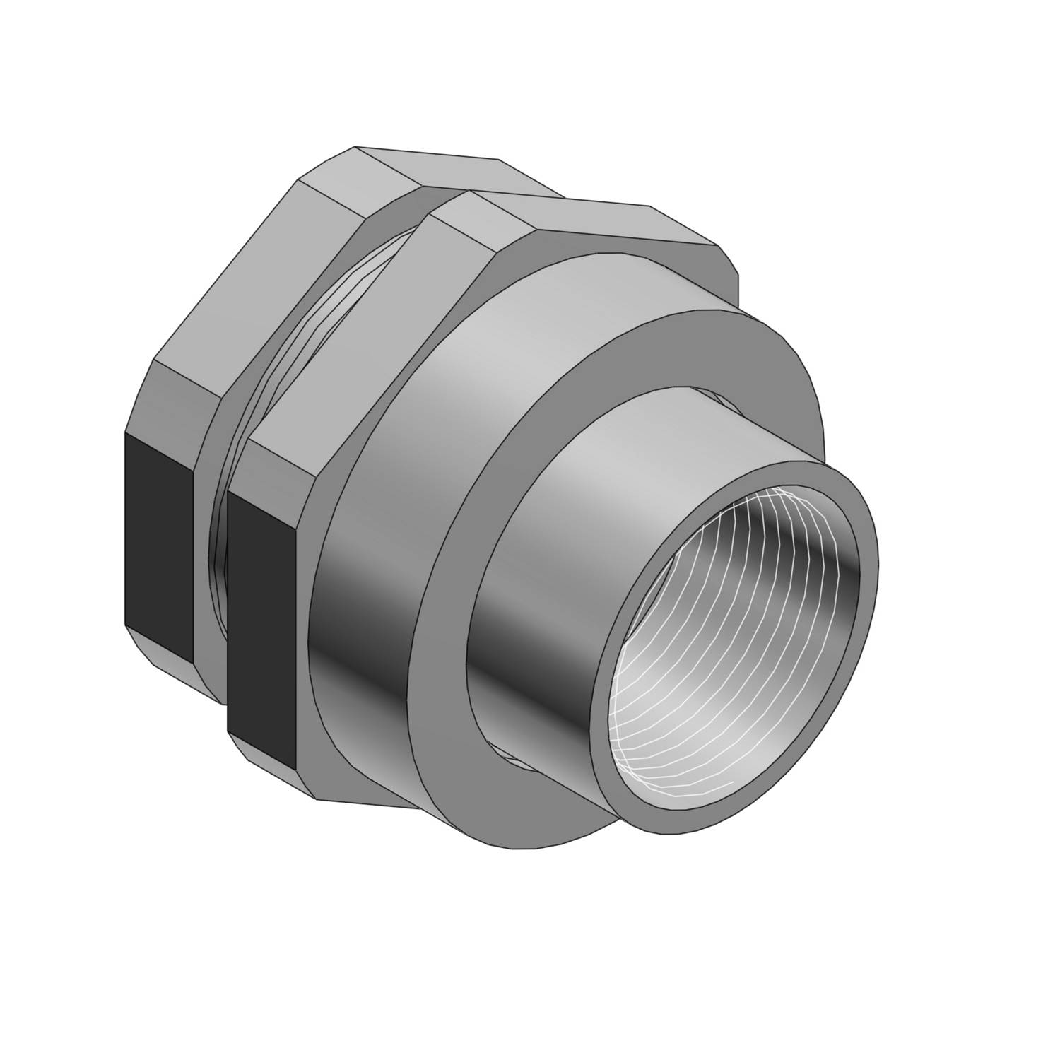 T&B® Industrial Fitting UNF-1005-TB 3-Piece Coupling Dust-Ignitionproof Female Explosionproof Conduit Union, 4 in, Steel, Electro Galvanized