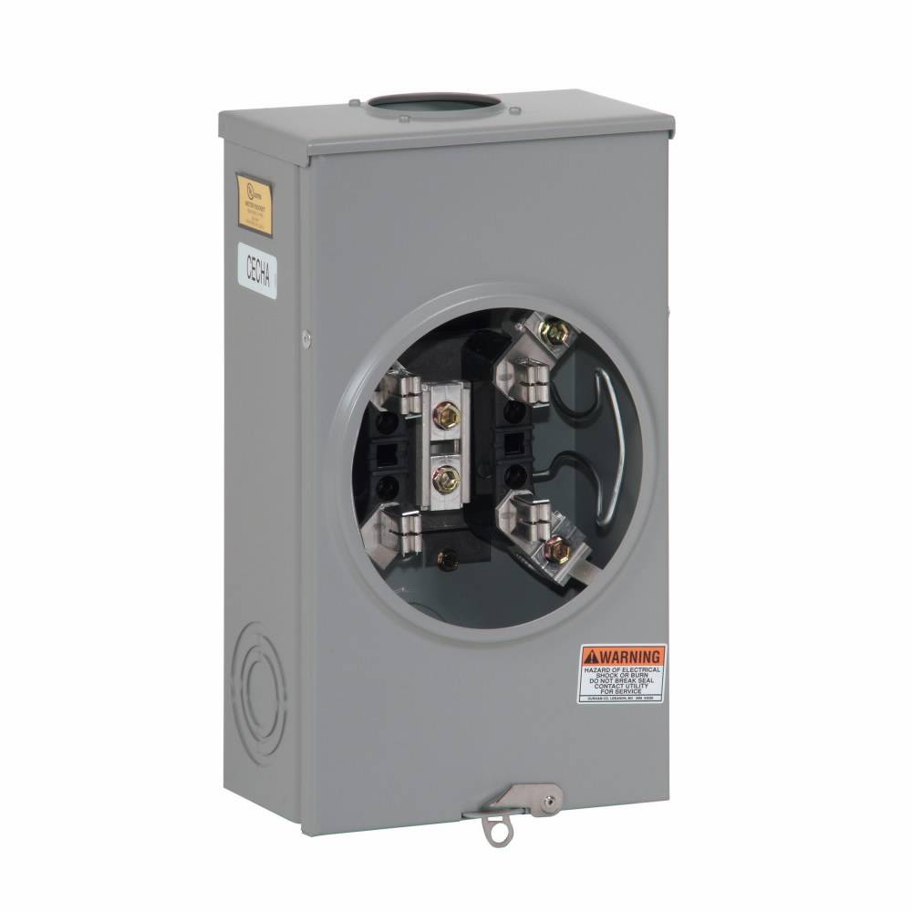 EATON 1007666CH 1-Position 3-Wire Lever Bypass Triplex Meter Socket, 600 VAC, 200 A, 1 ph Phase