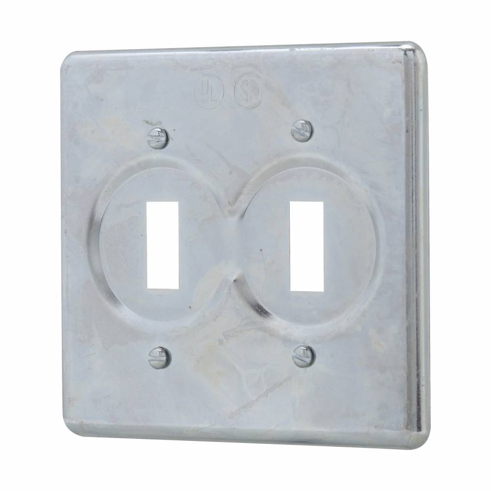 Crouse-Hinds S322 Flat Snap Switch Device Box Cover, Sheet Steel