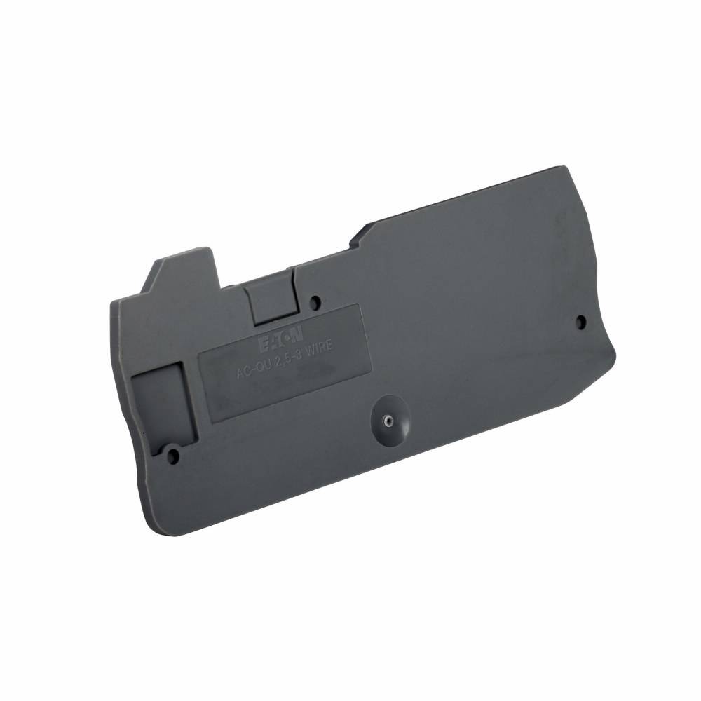 EATON XBACQU25D12 End Cover, For Use With XB Series XBQU25D12 IDC Hybrid Terminal Block, Gray