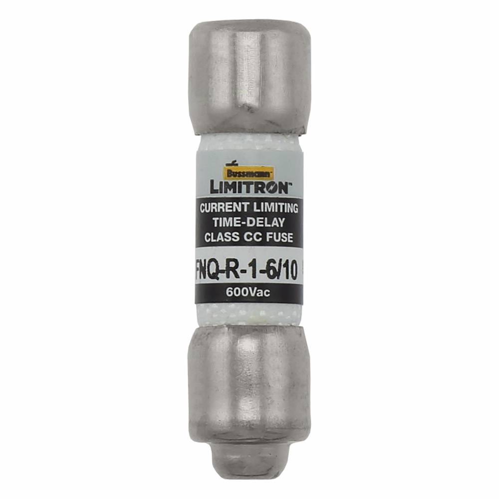 Bussmann Limitron™ CC-Tron® FNQ-R-1-6/10 Advanced Protection Current Limiting High Inrush Low Voltage Time Delay Fuse, 1.6 A, 600 V, 200 kA Interrupt, CC Class, Cartridge Body