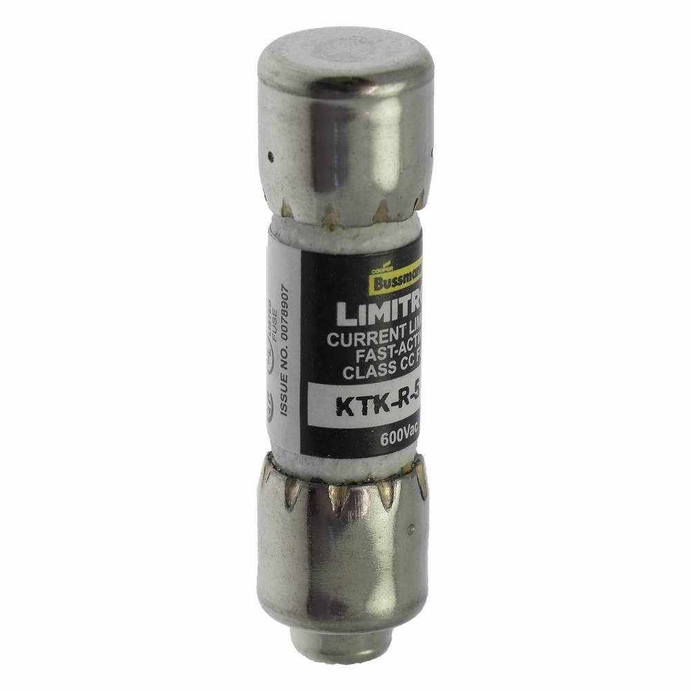 Bussmann Limitron™ KTK-R-5 Fast Acting Current Limiting Low Voltage Fuse, 5 A, 600 V, 200 kA Interrupt, CC Class, Cartridge Body