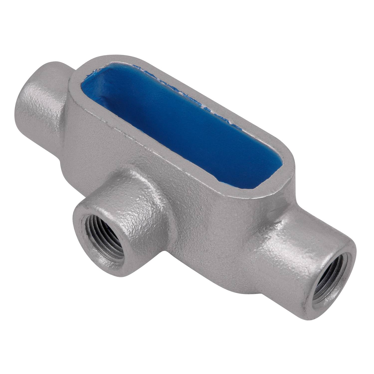 T&B® BlueKote® T78 Type T Conduit Body, 2-1/2 in Hub, Form 8 Form, 110 cu-in Capacity, Iron, Epoxy Powder Coated/Zinc Plated