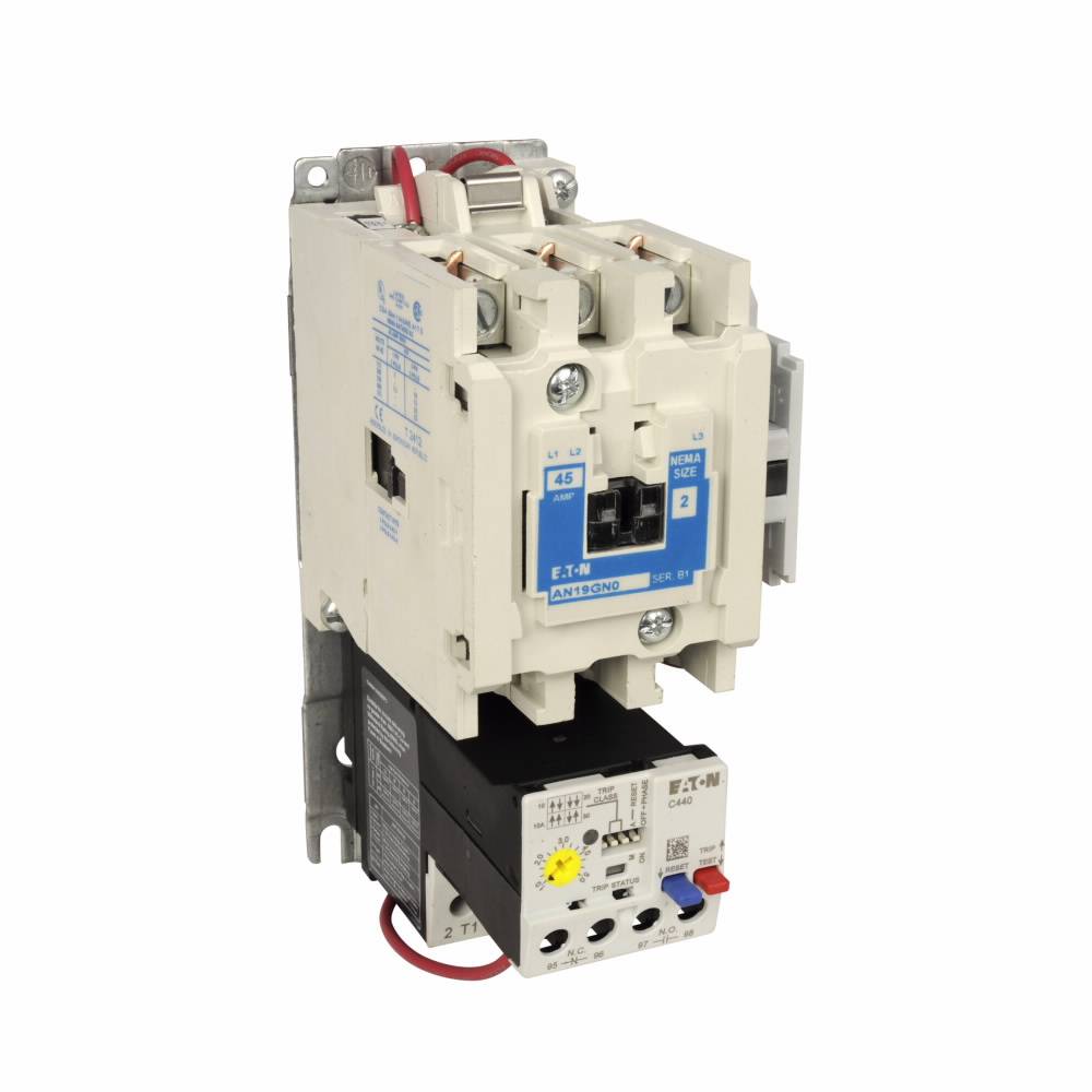 EATON AN19GN0A5E045 Freedom Full Voltage Open NEMA Starter With C440 EOLR Standard Feature Set, SEL Reset, SEL Class (10a, 10, 20, 30), 110/120 VAC V Coil, Non-Reversing Action, 3 Poles, NEMA 2 Enclosure