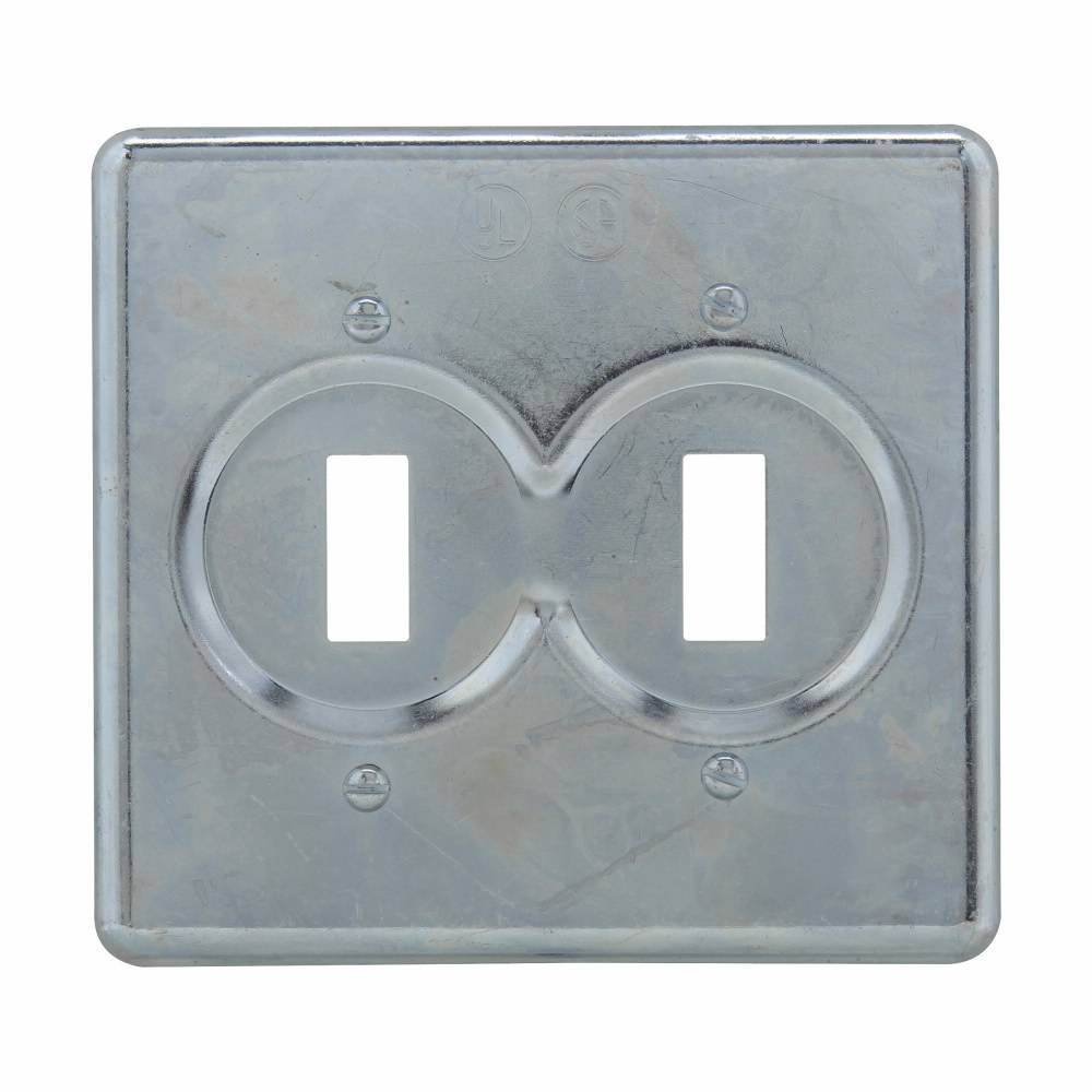 Crouse-Hinds S322 Flat Snap Switch Device Box Cover, Sheet Steel