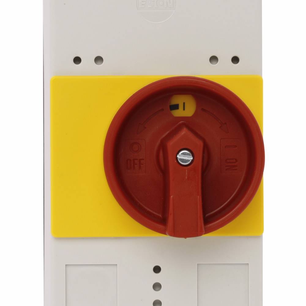 EATON XTPAXENCS55RY Insulated Enclosure With Red/Yellow Rotary Handle, 6.22 in H x 3.15 in W x 4.94 in D