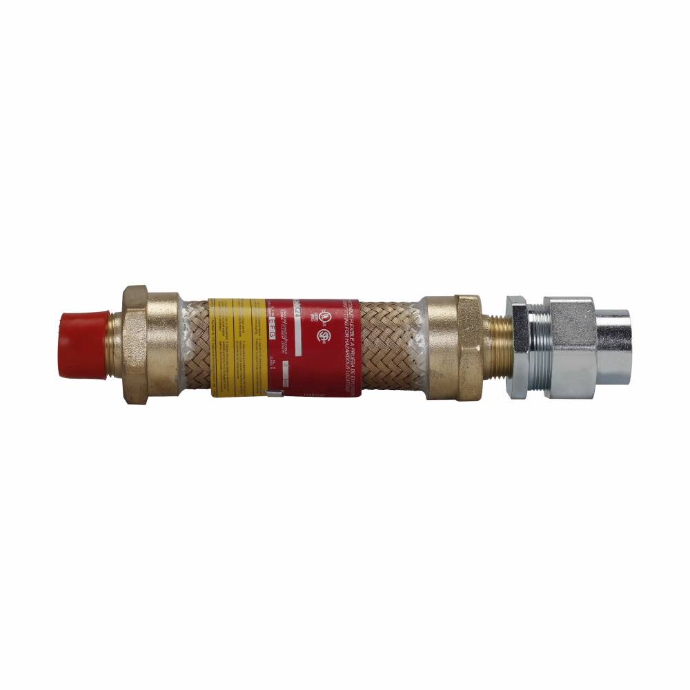 Crouse-Hinds ECLK124 Flexible Liquidtight Explosionproof Conduit Coupling, 1/2 in MNPT x 1/2 in Female Union, For Use With Rigid Conduit, Brass, Natural