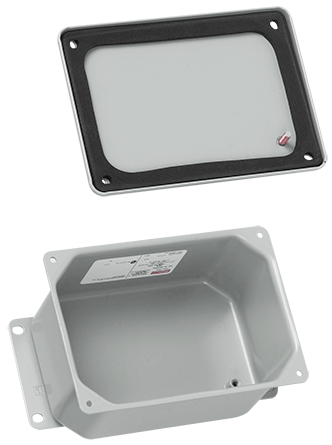Hoffman A1045DSC Contoured Junction Box, 10-1/4 in H x 4 in W x 3-3/4 in D, Dome Screw Cover, NEMA 4/IP66 NEMA Rating, Steel