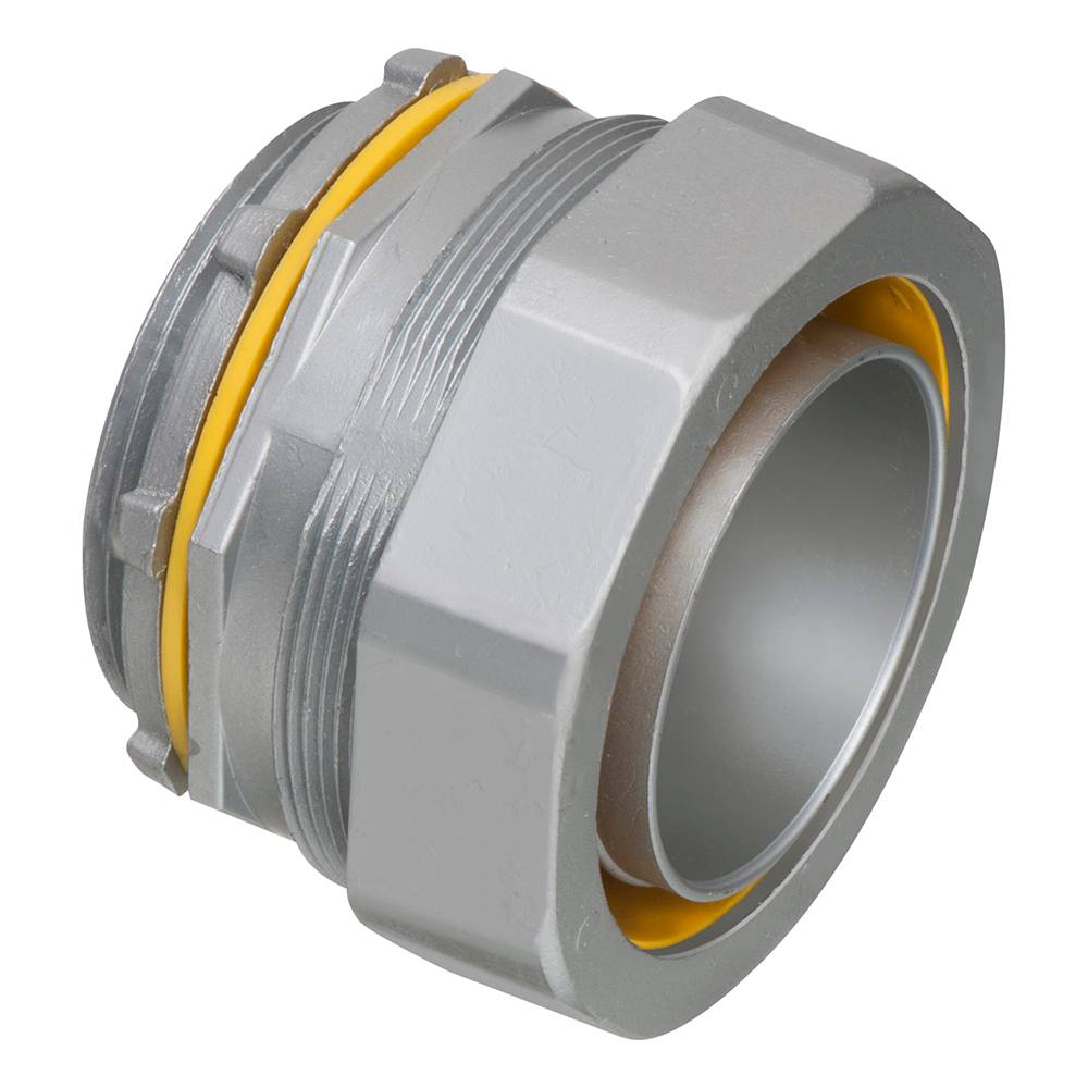 Arlington Snap2IT® LT200 Straight Liquid Tight Conduit Connector, 2 in Trade, Die Cast Zinc