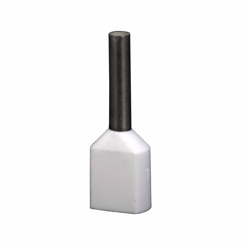 EATON XBAFT1 IEC-XB Non-Insulated Twin Ferrule, 20 AWG, 0.59 in L, Soft Electrolytic Copper, White