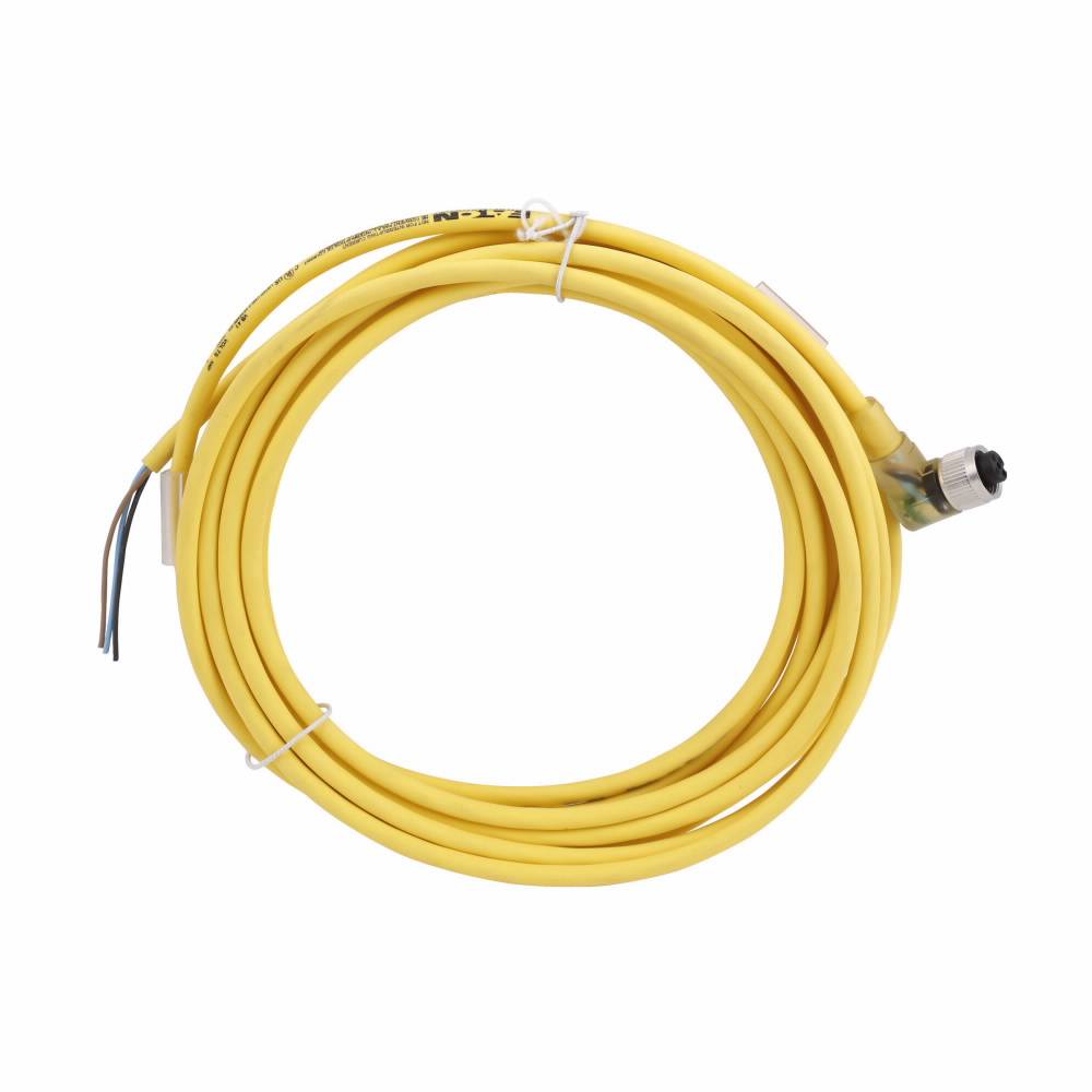 EATON CSDR4A3RY2205-LP Global Plus 3-Wire Single End Photoelectric Sensor Cable Connector, 4-Pin Micro-Style Female Connector, 16.4 ft L Cable, 4 Poles