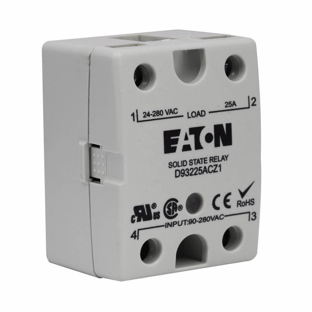 EATON D93225ACZ1 Hockey Puck Zero Cross Switch Solid State Relay, 25 A, 1NO/SPST Contact