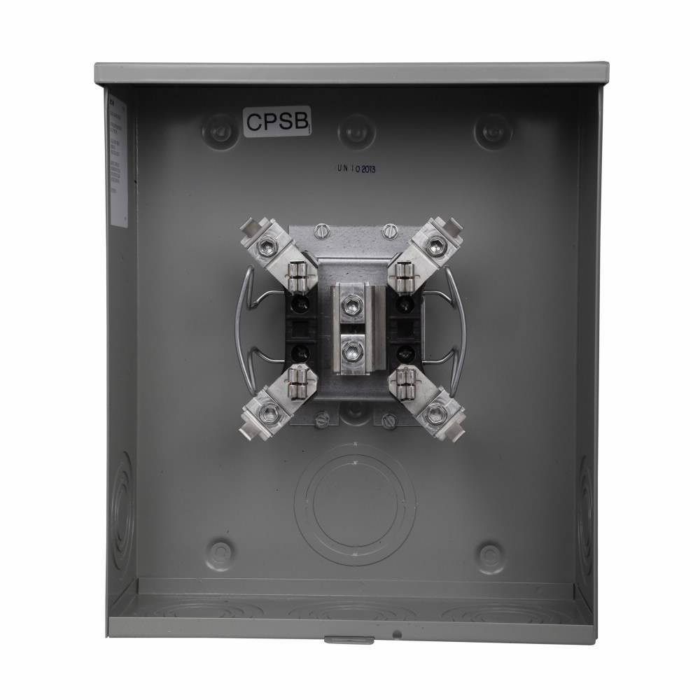 EATON Cutler-Hammer 1009874ACH 3-Wire 1-Position Residential Service Single Meter Socket With Horn Bypass, 600 VAC, 200 A, 1 Phase