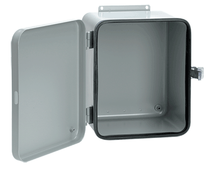 nVent HOFFMAN A1086DL A51 Contoured Junction Box, 10 in H x 8 in W x 6 in D, Hinged/Removable Cover, NEMA 12/IP65 NEMA Rating, Steel