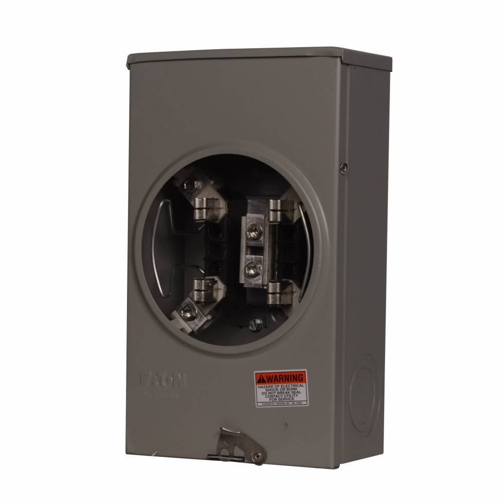 EATON 1003879ACH 1-Position 3-Wire Horn Bypass Meter Socket, 600 VAC, 200 A, 1 ph Phase