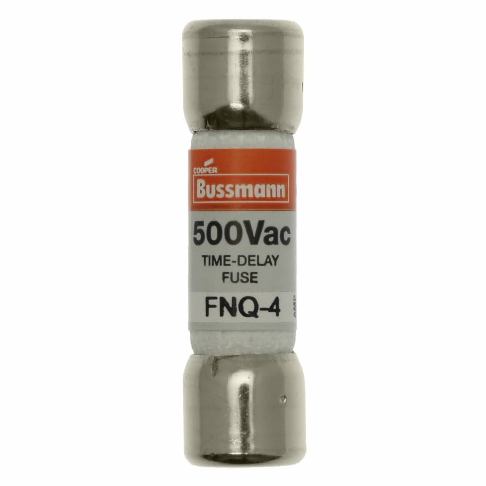 Bussmann Tron® FNQ-4 Time Delay Fuse, 4 A, 500 VAC, 10 kAIC Interrupt, Class: Supplemental, Cartridge Body