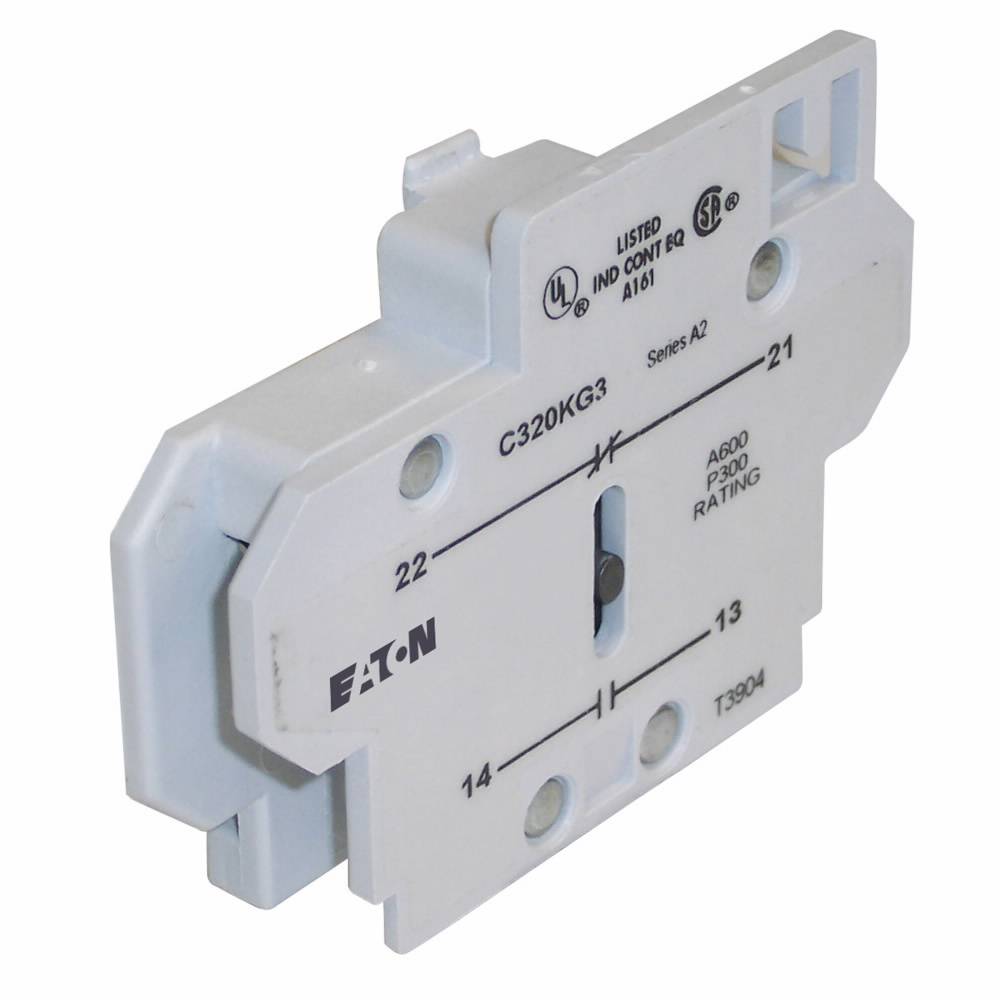 EATON C320KG3 Auxiliary Contact Kit, 600 VAC, 10 A, 2 Contacts