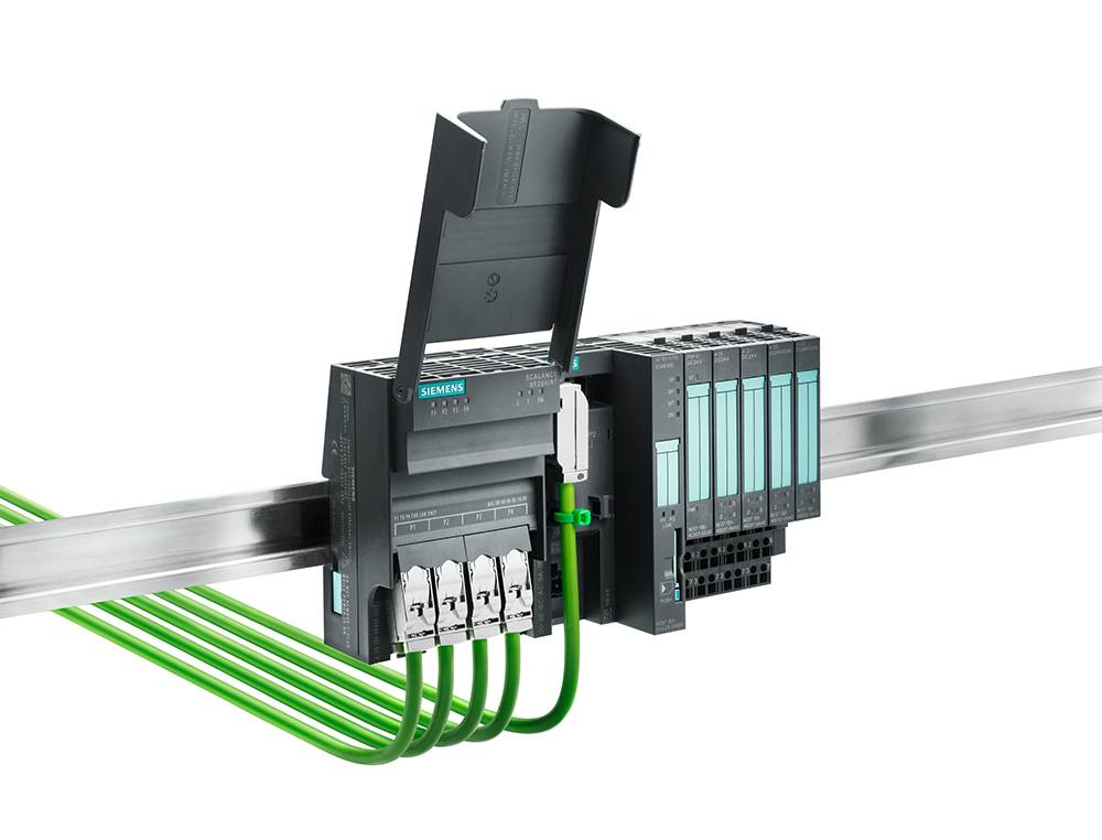 Siemens 6GK52040BA002BF2 SCALANCE XF204IRT Managed Industrial Ethernet IRT Switch, (4) RJ-45 Ports for Network Components & Terminal Equipment, (1) 2-Pole Terminal Block for Signaling Contact, (1) 4-Pole Terminal Block for Power Supply Interface