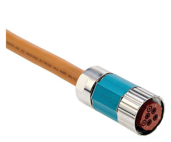Siemens MOTION-CONNECT® 500 6FX50025CA231AE0 Pre-Assembled Basic Power Cable, 600/1000 VAC, (4) 16 sq-mm Bare Copper Conductor, 4 m L