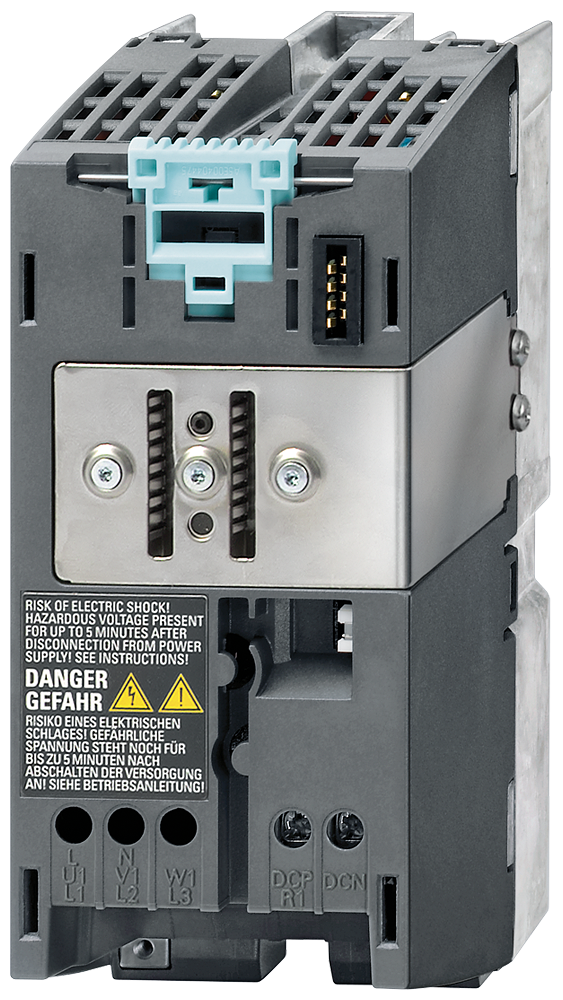 Siemens SINAMICS S120 6SL32101SB110AA0 PM340 3-Phase Internal Air Cooling Power Module With Integrated Line Filter, 200 to 240 VAC Input, 0.9 A Output, 0.12 kW