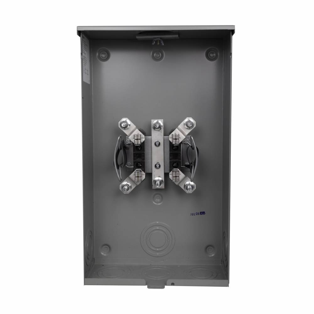 EATON Cutler-Hammer 1007448ACH 3-Wire 1-Position Residential Service Single Meter Socket, 600 VAC, 200 A, 1 Phase