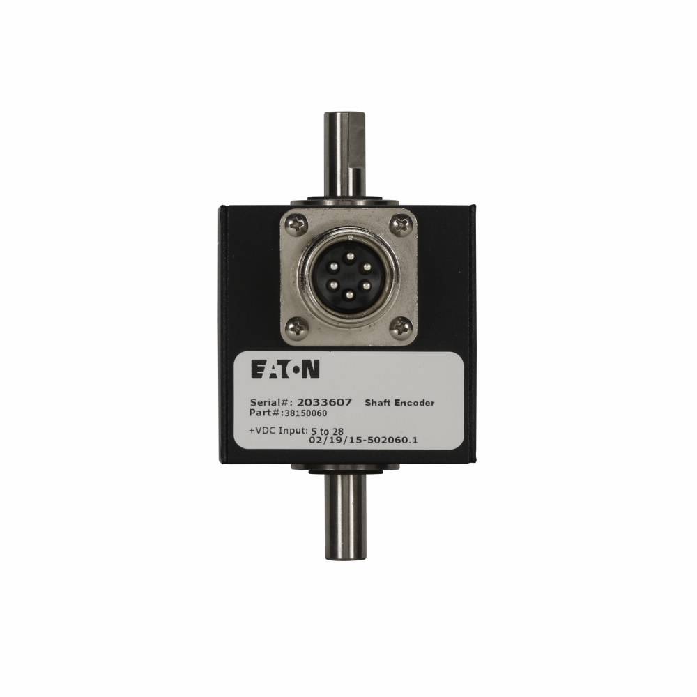 EATON 38150600 1-Channel Cube Shaft Encoder, For Use With PLC and Counter, 600 Pulse per Revolution, Aluminum, Black Oxide