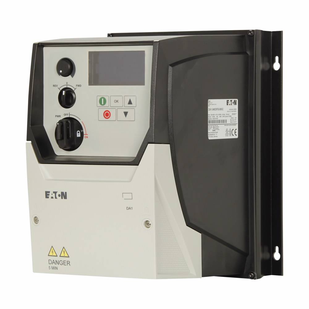 EATON PowerXL™ DA1-349D5FB-B6SC Advanced Adjustable Frequency Drive, 400 V, 9.5 A, 7-1/2 hp, 7.1 in W x 9.42 in D