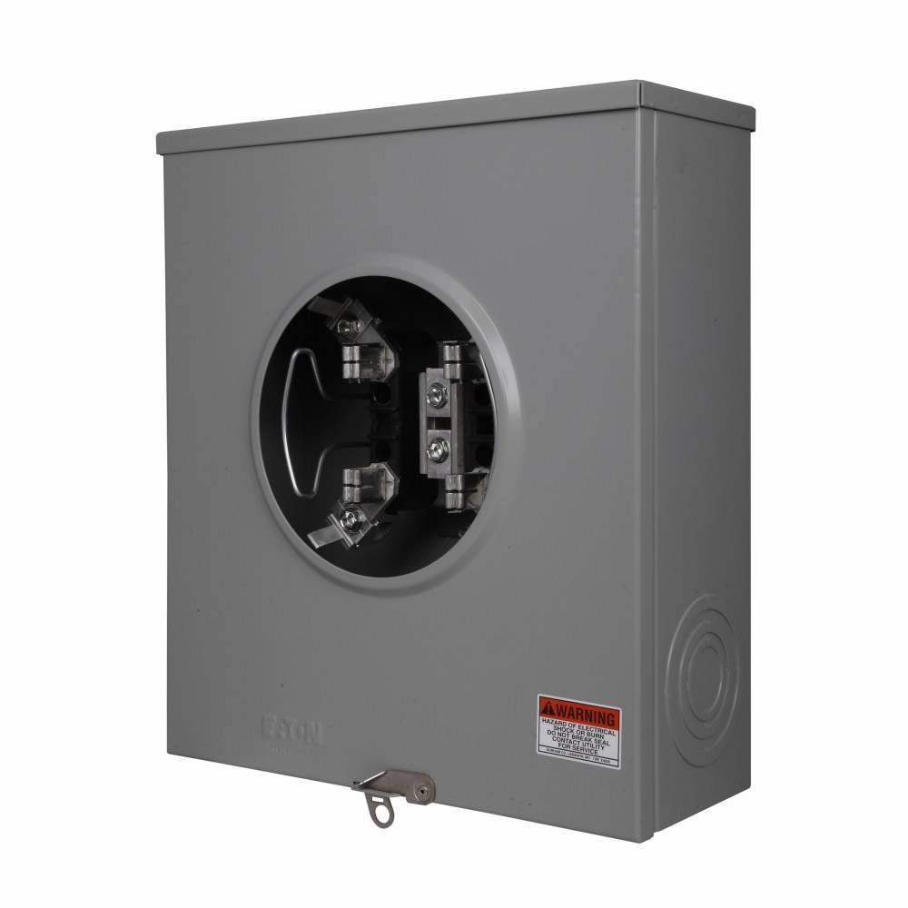 EATON Cutler-Hammer 1009874ACH 3-Wire 1-Position Residential Service Single Meter Socket With Horn Bypass, 600 VAC, 200 A, 1 Phase