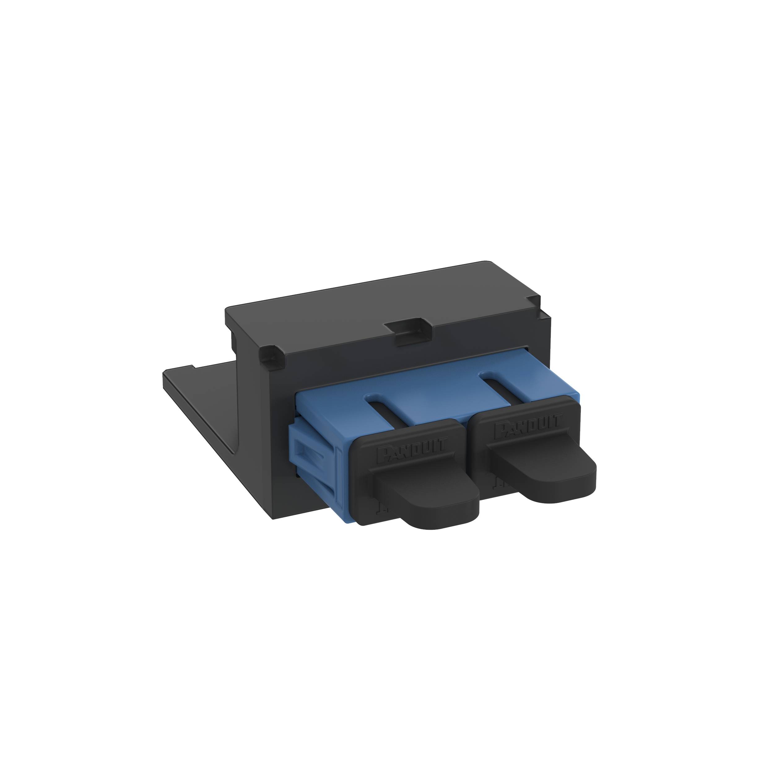 Panduit® Mini-Com® CMDBUSCZBL Fiber Optic Adapter Module With Adapter, Zirconia Ceramic Split Sleeve, SC Duplex Connector, 1 Port, Single-Mode Fiber