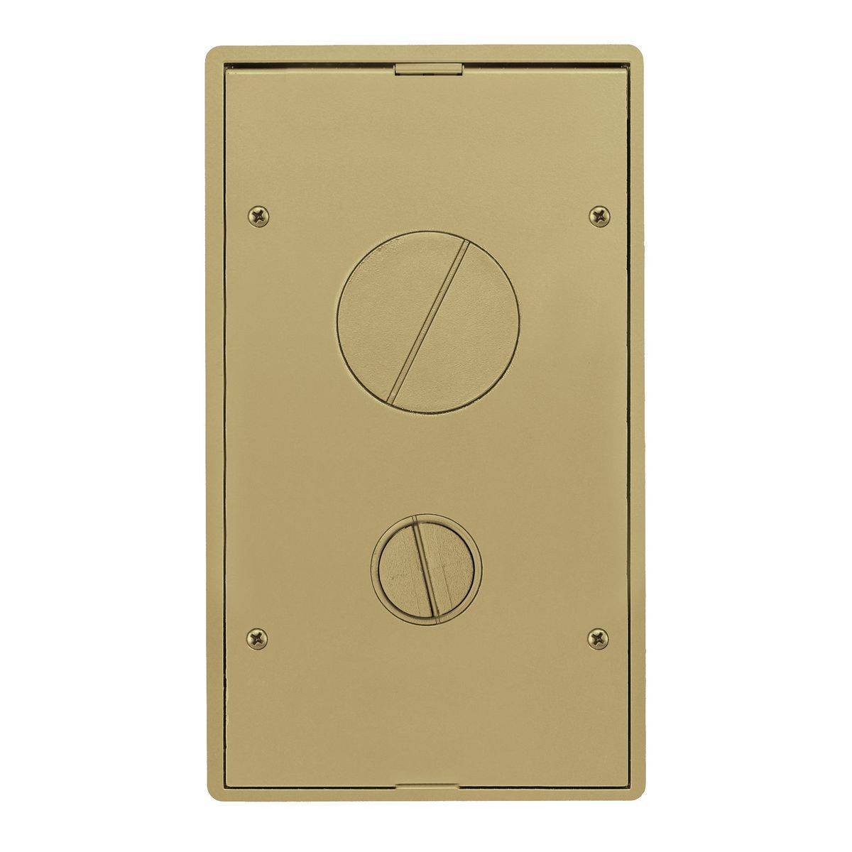 PREMISE WIRING Wiring Device-Kellems SystemOne™ ScrubShield® 24GTFFCVRBRS CFB Metallic Standard Floor Box Cover, 10-11/16 in L x 6-3/16 in W, Furniture Feed Tile/Flange Cover