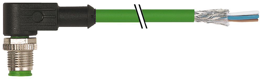 Siemens 3RK1902-2HB30 Pre-Assembled Bus Cable, One End 4-Core, Shielded Assembled with 1 x M12 Plug/Open Connector, 3 m L Cable, 4 Poles