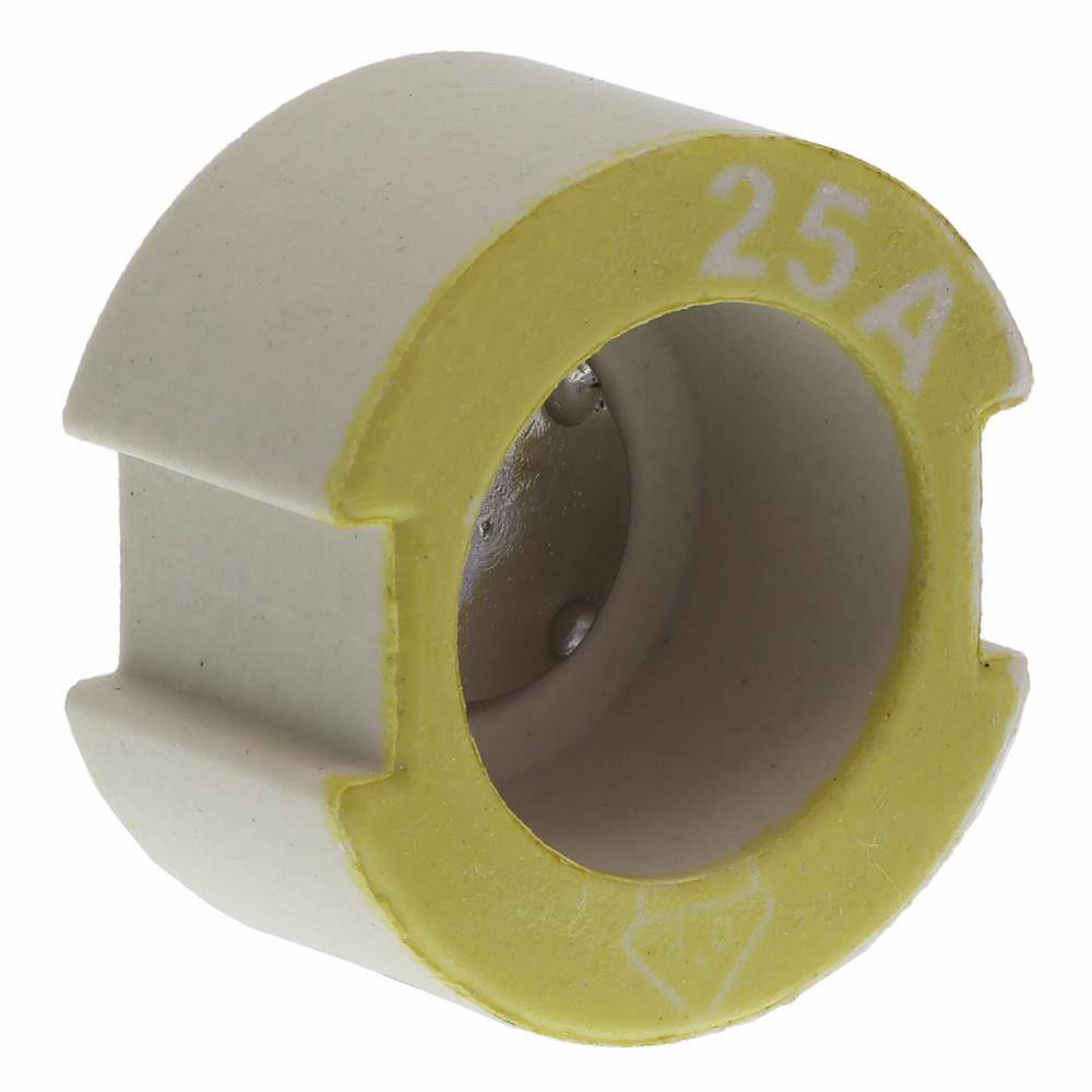 Bussmann 25GD27 Screw Cap Gauge Piece, For Use With Type DII Fuse Links, E27 Base, Non-Indicating DIN Type D Diazed Fuse, 500 V, 25 AV, Yellow