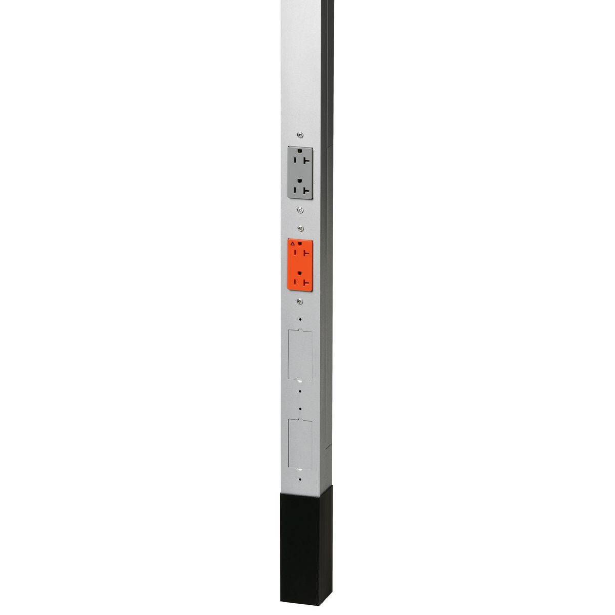 Wiring Device-Kellems HBLPP10IGAL 19-Strands Pre-Wired Service Pole With Isolated Ground, (2) Receptacles, (2) Knockouts Capacity, 4 Outlets, 10 ft 2 in L x 2.13 in W, Aluminum