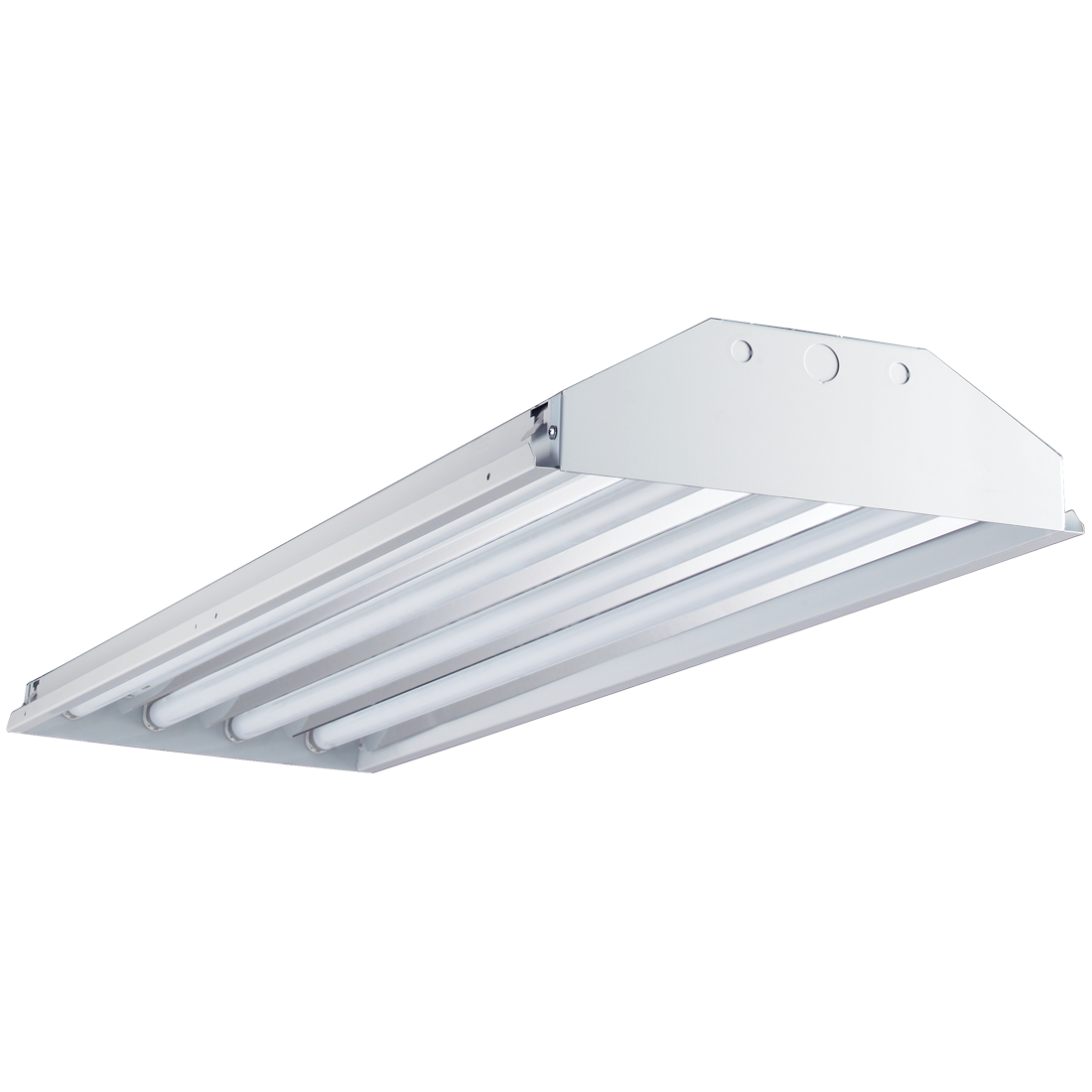 Atlas® Vigilant® IFS4454UEP5 Full Bodied High Bay Industrial Light Fixture, (4) Fluorescent/T5SHO Lamp, 120 to 277 VAC, Post Painted Polyester Coated Housing