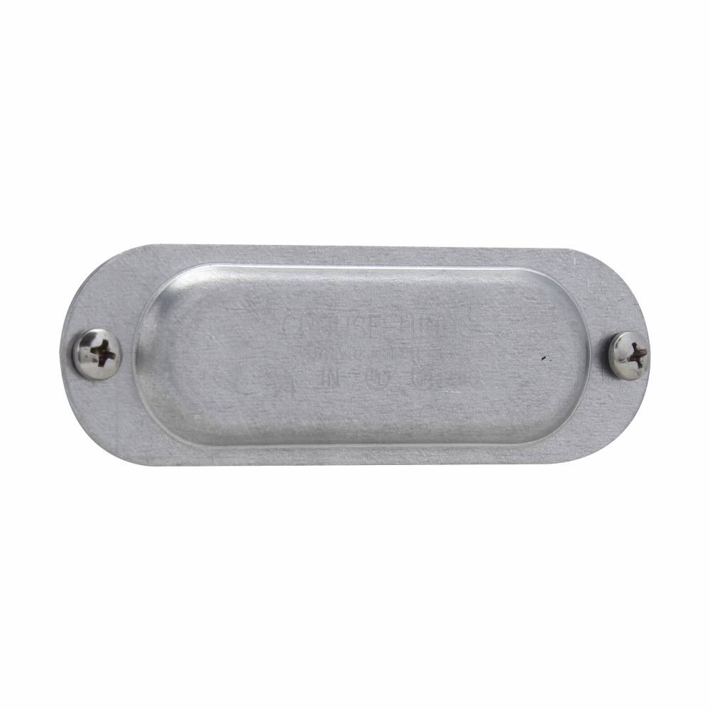 Crouse-Hinds Condulet® 180 Form 8 Blank Conduit Body Cover, 1/2 in Hub, For Use With Conduit Body, Sheet Steel, Electro-Galvanized