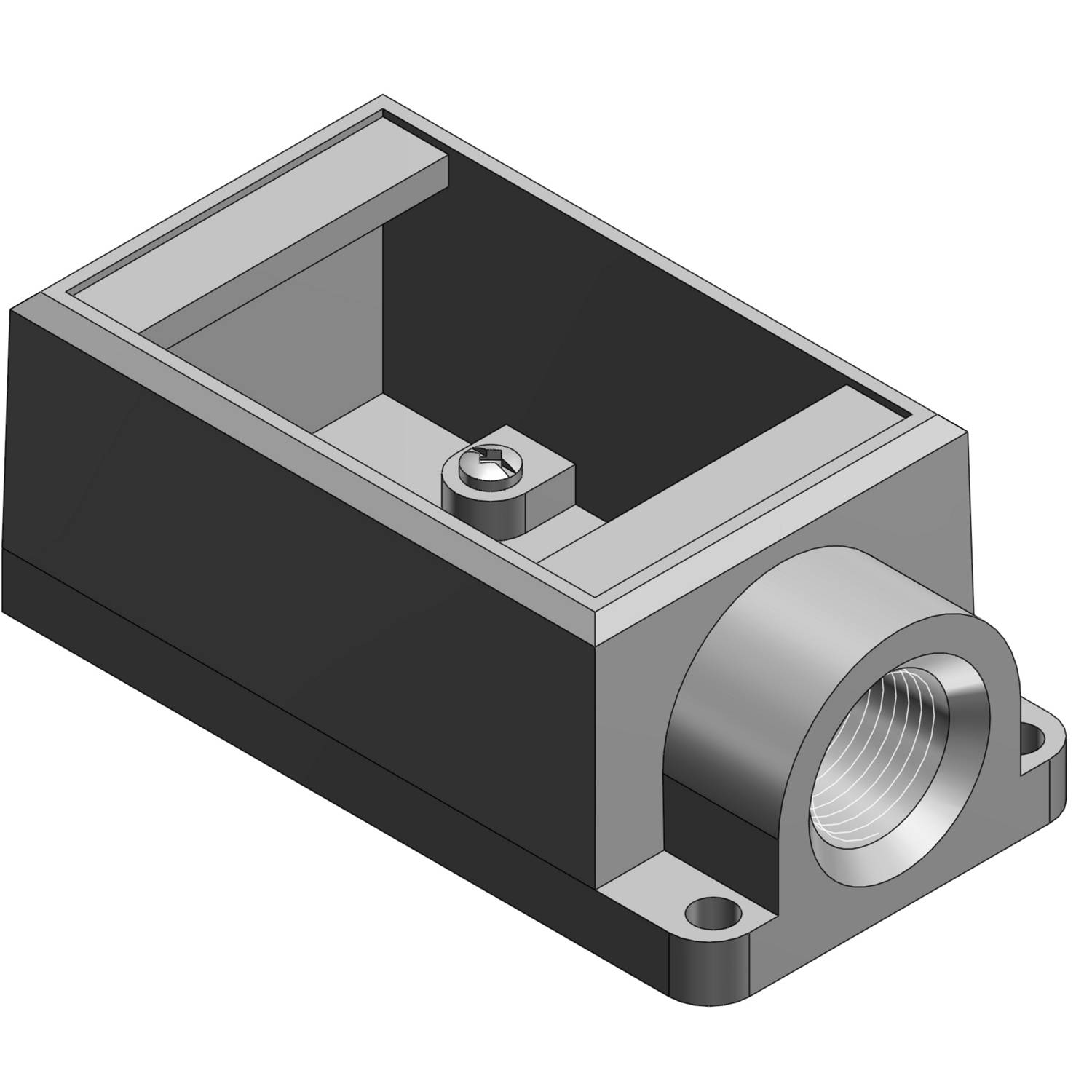T&B® FS3-TB Type FS Dead End Shallow Style Cast Device Box, Iron, 1 Gangs, 1 Outlets, 1 Knockouts, 2-3/4 in W x 2 in D x 4-9/32 in H