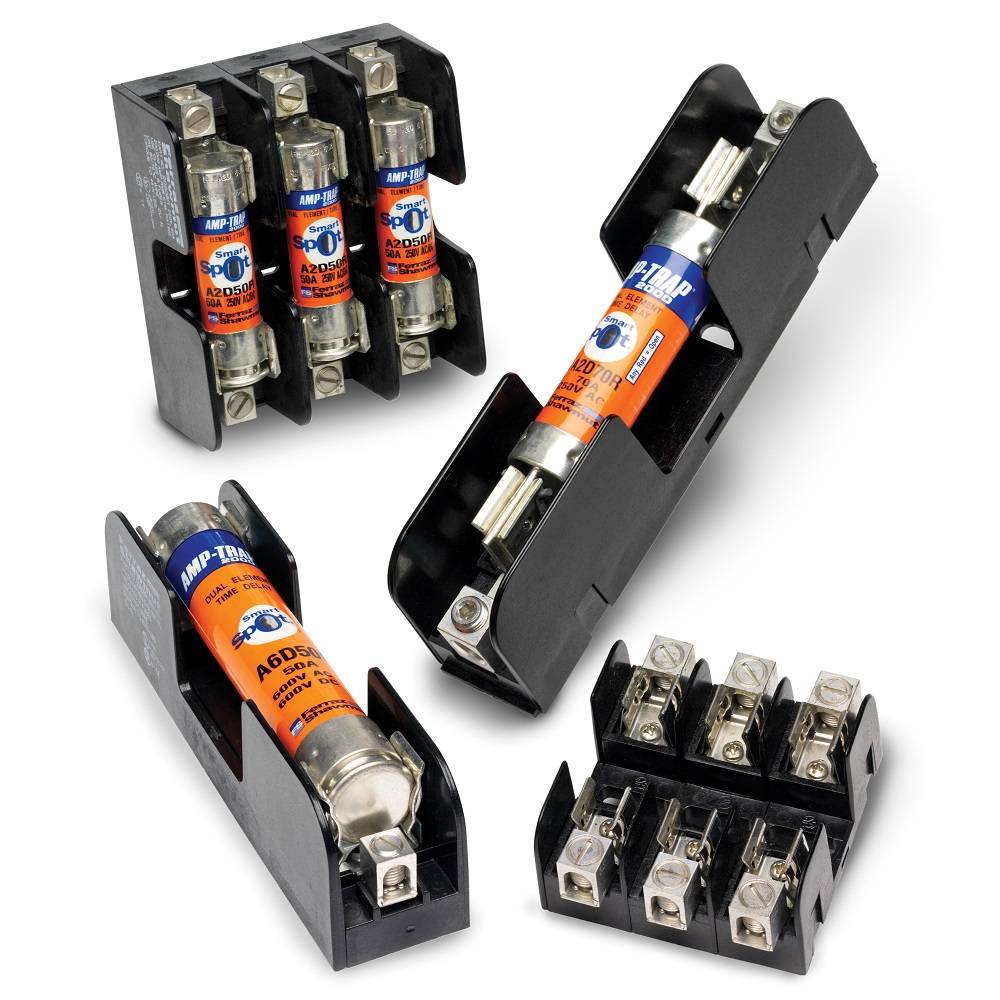 Mersen 20605R Adder Pole Open Style Fuse Block, 250 VAC/VDC, 60 A, Class R, 14 to 2 AWG Wire