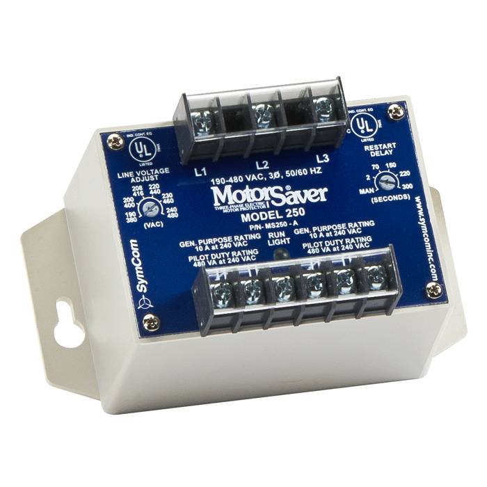 Littelfuse® Symcom 250A 3-Phase Voltage Monitoring Relay, 190 to 480 VAC, DPDT 2-Form C Contact