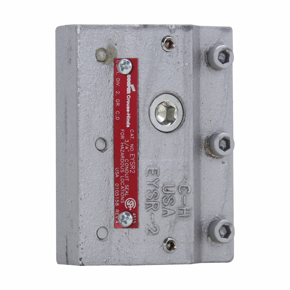 EATON Crouse-Hinds Condulet® EYSR5 Dust-Ignitionproof Explosionproof Retrofit Sealing Fitting, 1-1/2 in, For Use With Vertical/Horizontal Positions Rigid Conduit System, Feraloy® Iron Alloy, Aluminum Acrylic Painted/Electro-Galvanized