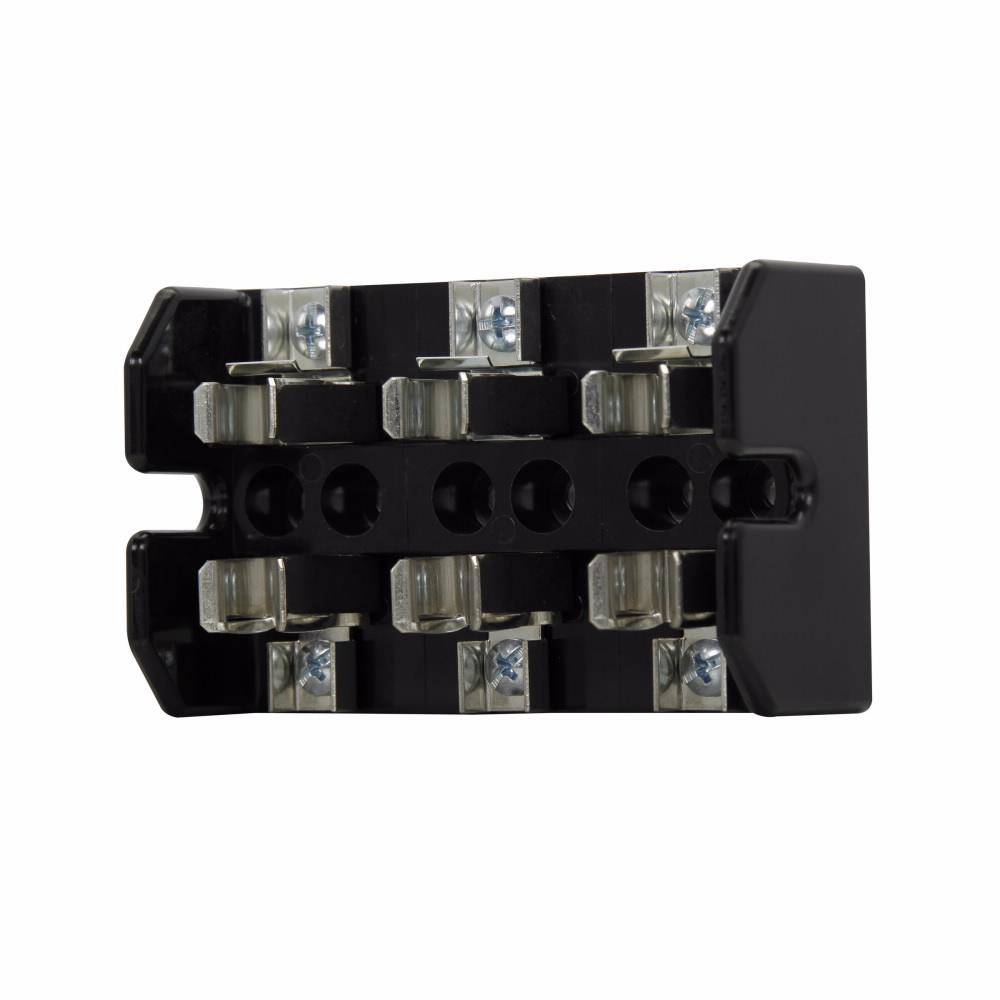 Edison T60060-3SR Open Style Fuse Block, 600 VAC/VDC, 31 to 60 A, T Class, 18 to 10 AWG Wire, 3 Poles