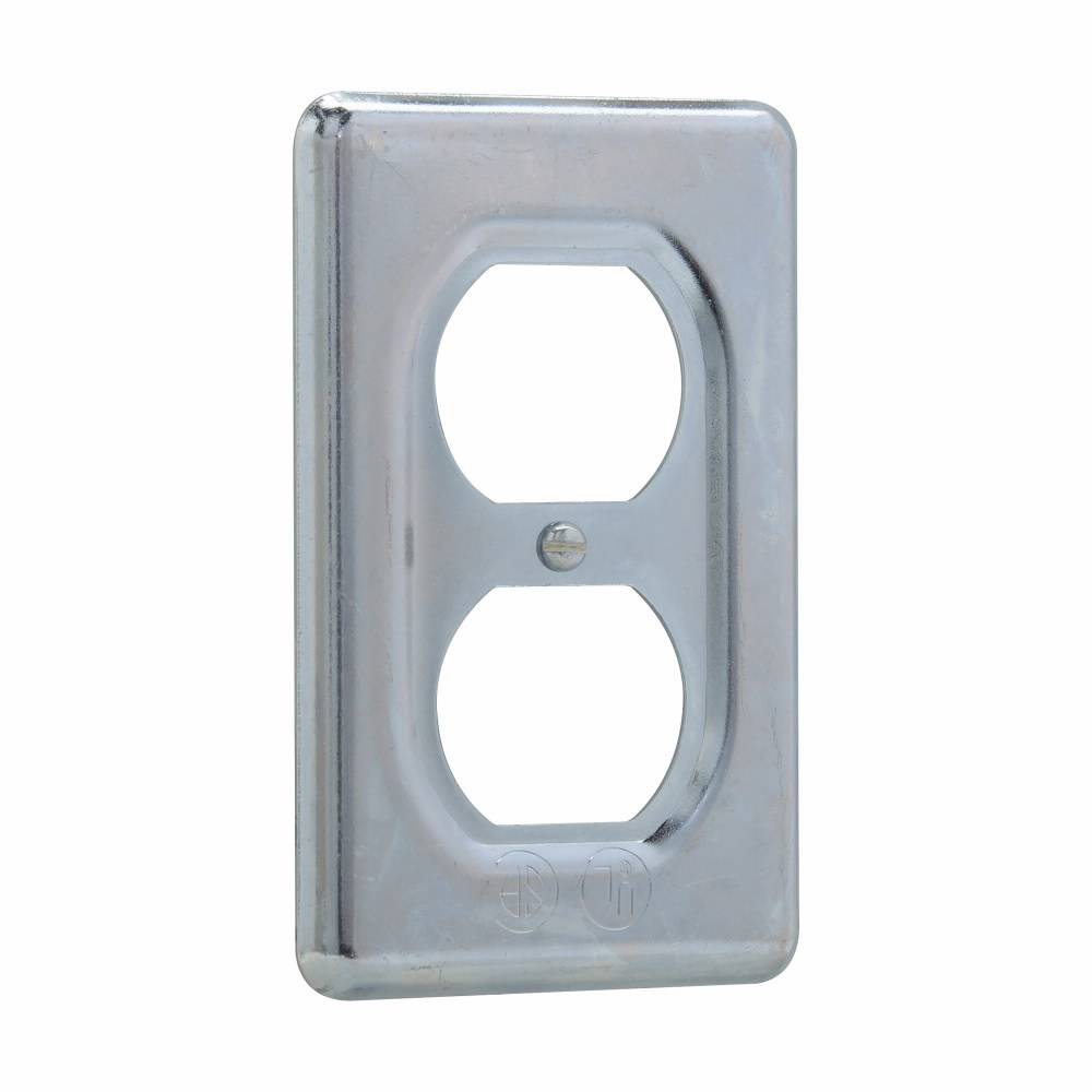Crouse-Hinds DS23 DS Series Device Box Cover With Operating Mechanism, 2-3/4 in L x 0.19 in W, Duplex Receptacle Cover, Sheet Steel