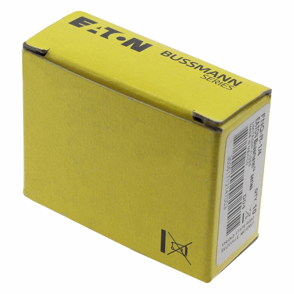 Bussmann CC-Tron® FNQ-R-1/4 Current Limiting High Inrush Time Delay Fuse, 250 mA, 600 V, 200 kA Interrupt, CC Class, Cylindrical Body