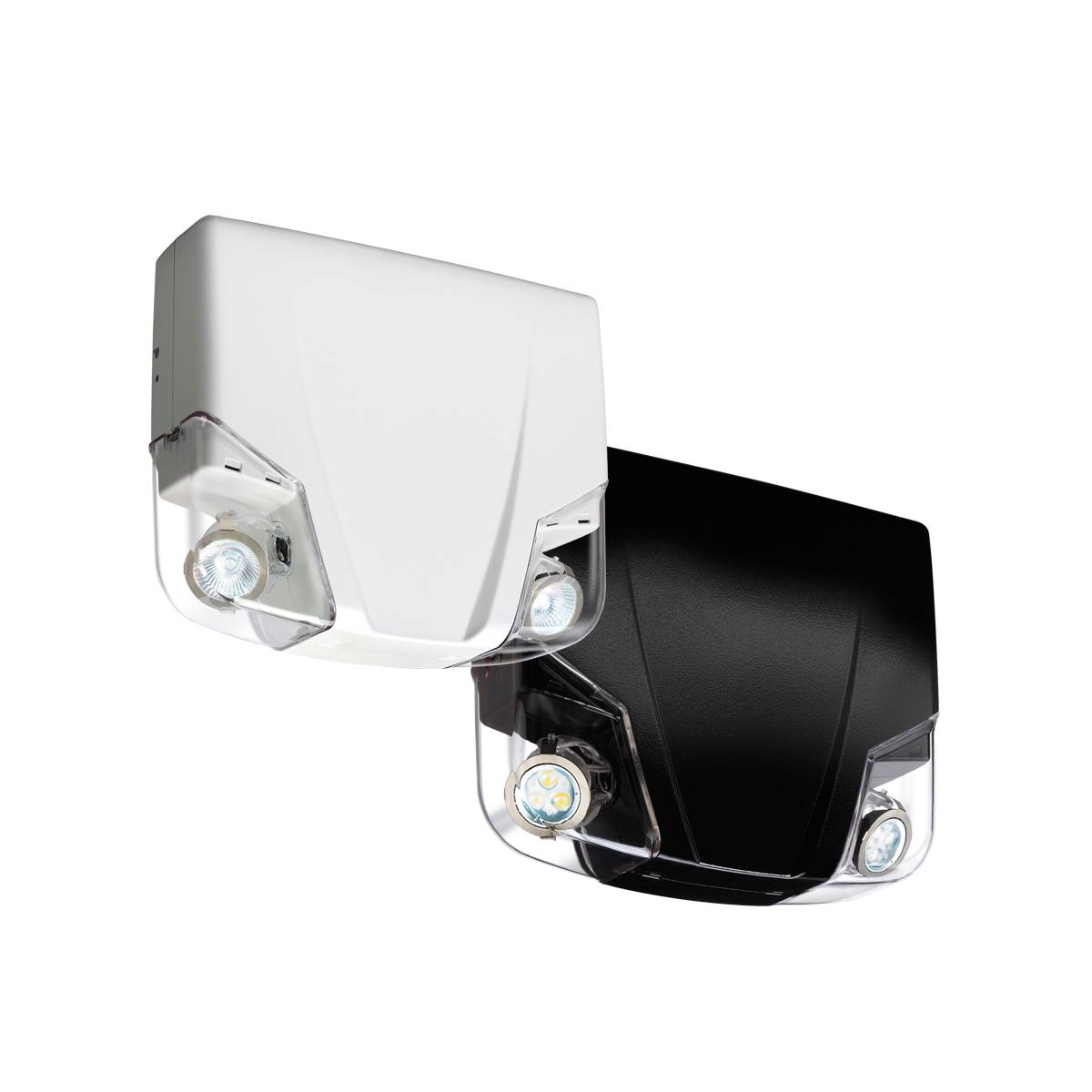 Emergi-Lite® 06PRE40W/2LA 06PRE/Premier™ Series Self-Powered Shielded Head Emergency Light Unit, 4 W LED/MR16 Lamp, 120/347 VAC, 2 Heads, Thermoplastic