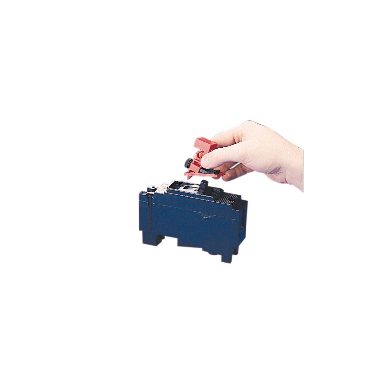 Brady® 65406 Lockout Cleat, For Use With 65397 480/600 VAC Clamp-On Breaker Lockout Device, LOTO-17 Polypropylene, Red