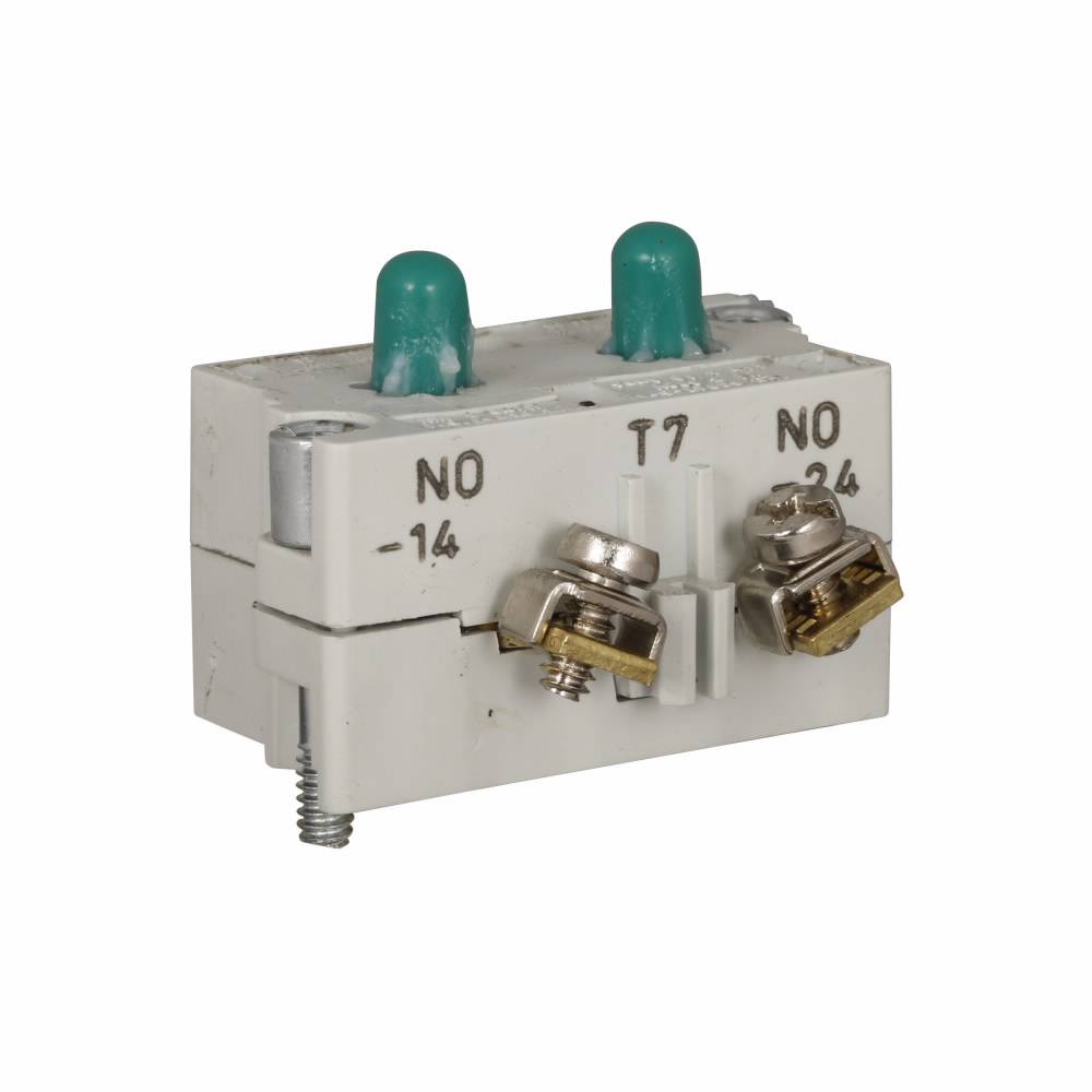 EATON 10250T7 Heavy Duty Standard Contact Block, 30.5 mm, 2NO Contact, 10 A at 600 VAC Contact, Silver Contact